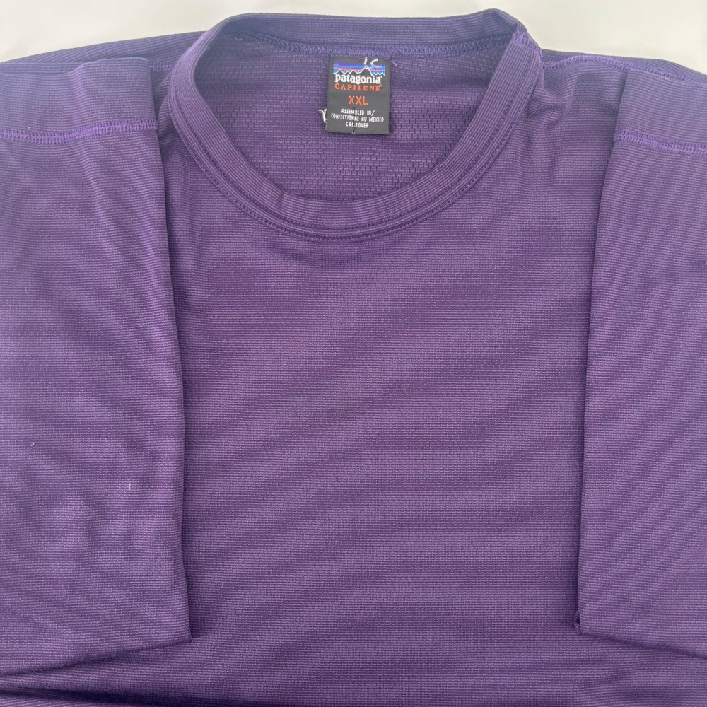 Patagonia Capilene Shirt Mens XXL Purple Long Sleeve Base Layer Hiking Outdoor